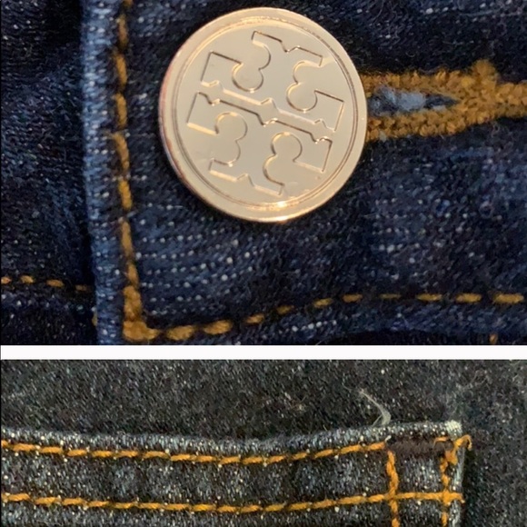 Tory Burch Super Skinny Jean Dark Wash Size 27 - Picture 4 of 5